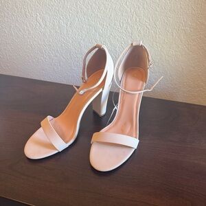 Elegant Cream Ankle Strap Heels